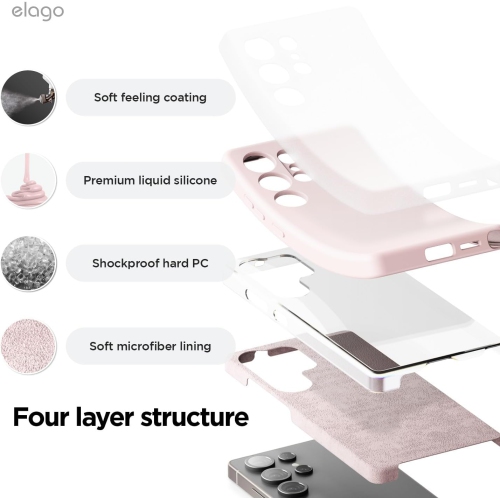 elago Compatible with Samsung Galaxy S25 Ultra Case, Liquid Silicone Case, Shockproof, Slim Phone Case, Anti-Scratch Soft Microfiber Lining, 6.8 inch