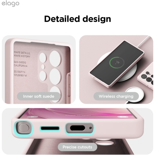 elago Compatible with Samsung Galaxy S25 Ultra Case, Liquid Silicone Case, Shockproof, Slim Phone Case, Anti-Scratch Soft Microfiber Lining, 6.8 inch