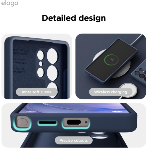 elago Compatible with Samsung Galaxy S25 Ultra Case, Liquid Silicone Case, Shockproof, Slim Phone Case, Anti-Scratch Soft Microfiber Lining, 6.8 inch