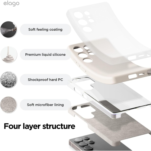 elago Compatible with Samsung Galaxy S25 Ultra Case, Liquid Silicone Case, Shockproof, Slim Phone Case, Anti-Scratch Soft Microfiber Lining, 6.8 inch