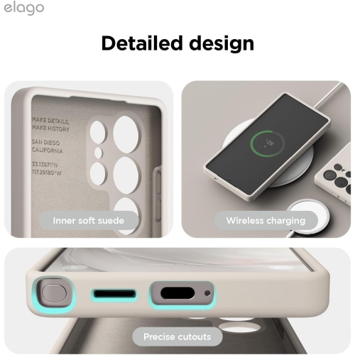 elago Compatible with Samsung Galaxy S25 Ultra Case, Liquid Silicone Case, Shockproof, Slim Phone Case, Anti-Scratch Soft Microfiber Lining, 6.8 inch
