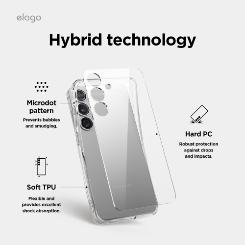 elago Hybrid Case Designed for Samsung Galaxy S25 Case 6.2 inch - Protective Cover, PC/TPU Technology, Precise Camera Cutouts, Sleek and Light
