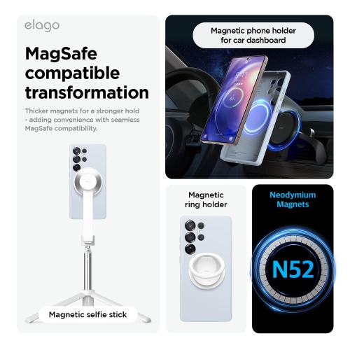 Elago compatible avec Samsung Galaxy S25 Ultra étui, étui magnétique en silicone, pour accessoires MagSafe, couverture de protection, antichoc,