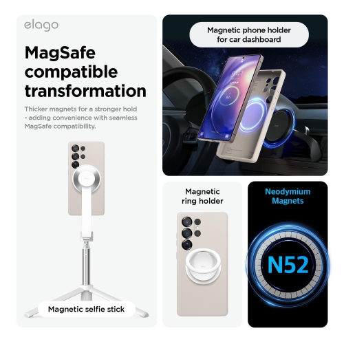 Elago compatible avec Samsung Galaxy S25 Ultra étui, étui magnétique en silicone, pour accessoires MagSafe, couverture de protection, antichoc,