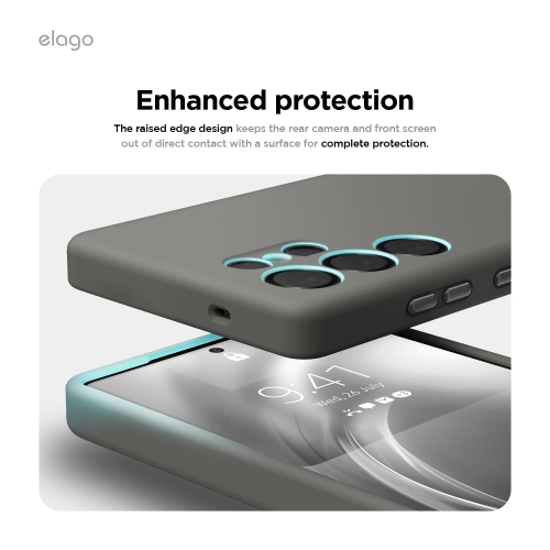 Elago compatible avec Samsung Galaxy S25 Ultra étui, étui magnétique en silicone, pour accessoires MagSafe, couverture de protection, antichoc,