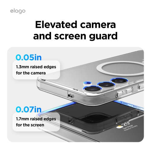 elago Compatible with Samsung Galaxy S25 Case - Magnetic Hybrid Clear Case, Precise Camera Cutouts, Strong Magnetism, Protective Cover, Shockproof