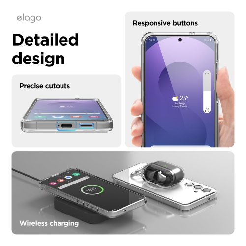 elago Compatible with Samsung Galaxy S25 Case - Magnetic Hybrid Clear Case, Precise Camera Cutouts, Strong Magnetism, Protective Cover, Shockproof