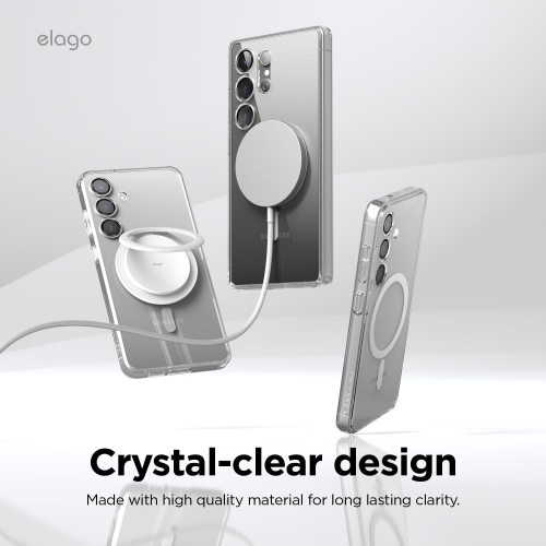 elago Compatible with Samsung Galaxy S25 Case - Magnetic Hybrid Clear Case, Precise Camera Cutouts, Strong Magnetism, Protective Cover, Shockproof