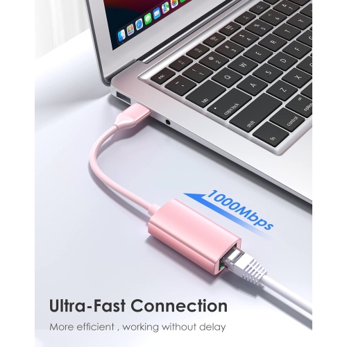 USB to Ethernet Adapter, 1000M RJ45 Adaptor LAN Network Converter Compatible Switch, MacBook Pro/Air, Surface Book/Pro, Chromebook, Most Windows