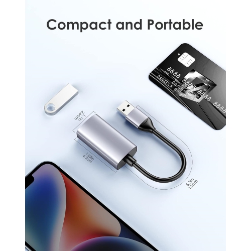 USB to Ethernet Adapter, 1000M RJ45 Adaptor LAN Network Converter Compatible Switch, MacBook Pro/Air, Surface Book/Pro, Chromebook, Most Windows