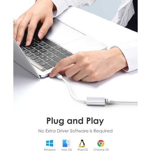 USB to Ethernet Adapter, 1000M RJ45 Adaptor LAN Network Converter Compatible Switch, MacBook Pro/Air, Surface Book/Pro, Chromebook, Most Windows