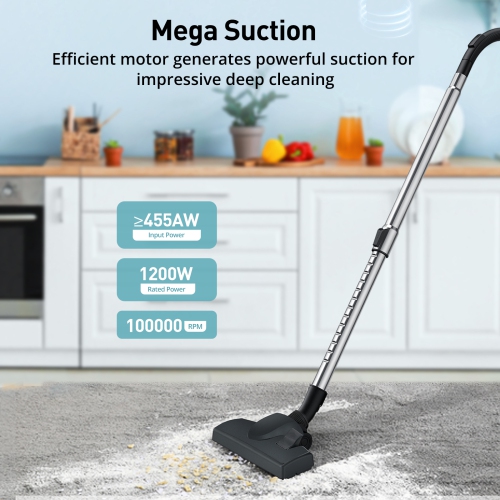 Aspiron Canister Vacuum Cleaner, Lightweight Bagless Vacuum Cleaner