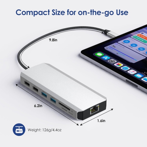 USB C Docking Station, 12 in 1 Triple Display USB C Hub for Windows with Dual DP, HDMI, Gigabit Ethernet, USB3.0/2.0 Ports, SD/TF Card Reader,