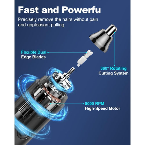 Nose Hair Trimmer for Men, Painless USB Rechargeable Nose Hair Trimmer, Ear and Nose Hair Trimmer for Men