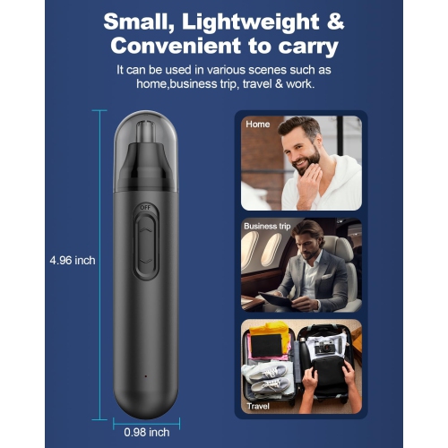 Nose Hair Trimmer for Men, Painless USB Rechargeable Nose Hair Trimmer, Ear and Nose Hair Trimmer for Men