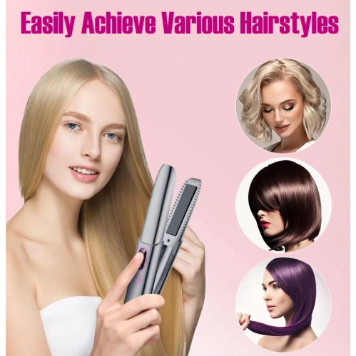 Portable Cordless Hair Straightener,Travel Flat Iron for Hair, USB-C Rechargeable Ceramic Mini Flat Iron Quick Heat