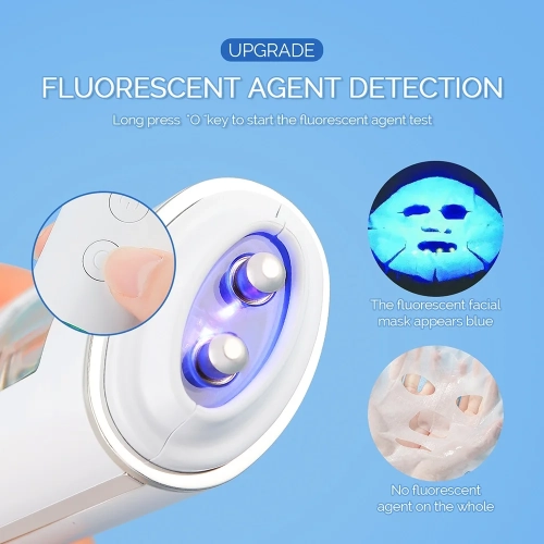 Skin Tester Face Skin Moisture&Oil Content Skin Analyzer Skin Water Cheek Elastic Skin Age Test Meter Fluorescent Agent Detector-White
