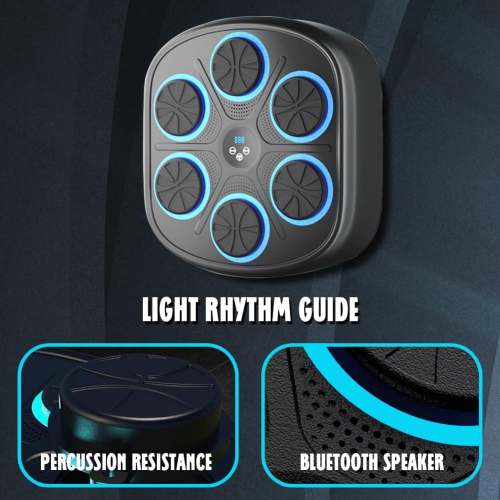 Boxe de musique intelligente, pour adultes et adolescents, machine d'entraînement avec support mural électronique LED, et gants de boxe haut de gamme