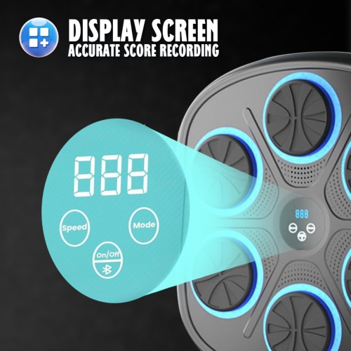 Boxe de musique intelligente, pour adultes et adolescents, machine d'entraînement avec support mural électronique LED, et gants de boxe haut de gamme