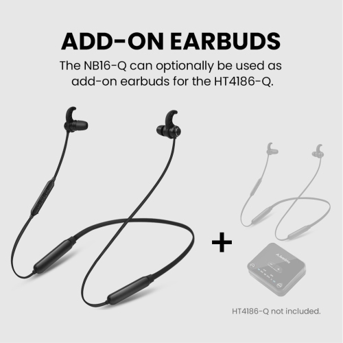 Avantree NB16-Q - Bluetooth 5.2 Neckband Earbuds with Qualcomm aptX Adaptive, 20hrs Play time, Universal Comfortable & Secure Headphones for Phones,