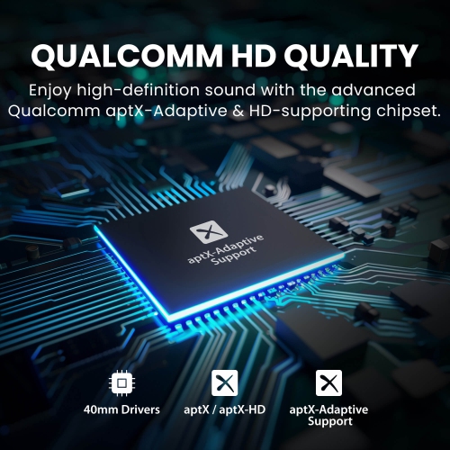 Avantree Audition 3 - Bluetooth 5.3 Over Ear Headphones with Wireless Charging Dock, aptX-Adaptive & HD Support, Clear Voice and Boosted Volume,