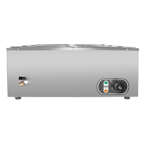 A-Hired 1 V-6 Chauffe-vapeur Bain Marie | Chauffe-nourriture pour buffet électrique | 6 réservoirs | 110 V