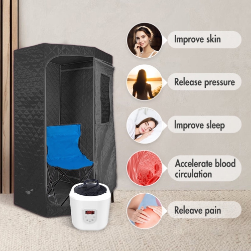 Blisspod 60&nbsp;Min portatif complet pour le corps Sauna à vapeur rapide | Pentagonal | 1600 Watts | 3,6&nbsp;L Plus Vapeur | 90X90B90SO 190&nbsp;cm