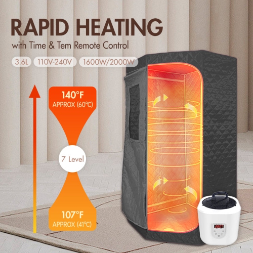 Blisspod 60&nbsp;Min portatif complet pour le corps Sauna à vapeur rapide | Pentagonal | 1600 Watts | 3,6&nbsp;L Plus Vapeur | 90X90B90SO 190&nbsp;cm