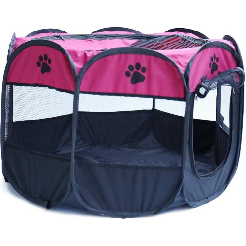 Portable Pet Playpen, Dog Playpen Foldable Pet Exercise Pen Tents Dog Kennel House Playground for Puppy Dog Yorkie Cat Bunny Indoor Outdoor Travel