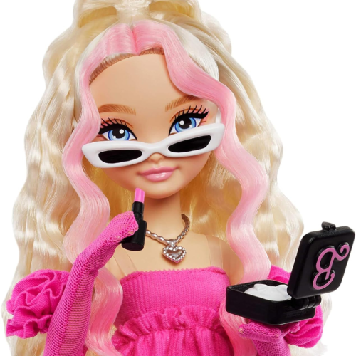 Barbie Dream Besties Doll & Accessories Playset, Barbie “Malibu” Posable Fashion Doll with Wavy Blonde Hair, 11 Makeup & Hair Themed Pieces