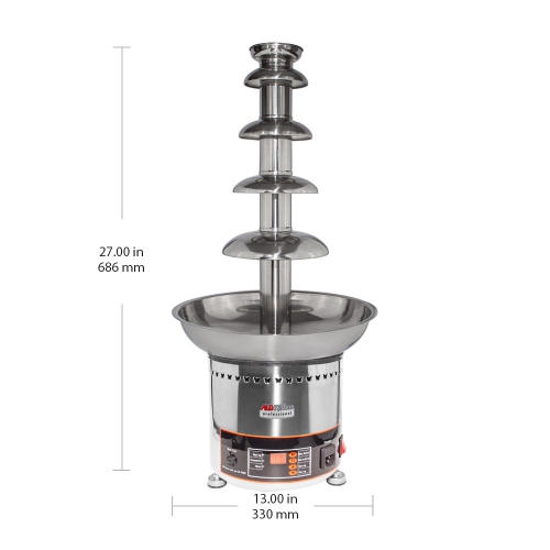 A-CF5D Chocolate Fountain | 5-tier Stainless Steel Chocolate Fondue Fountain | Digital | 110V