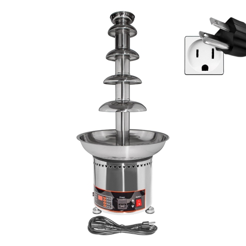 A-CF5D Chocolate Fountain | 5-tier Stainless Steel Chocolate Fondue Fountain | Digital | 110V