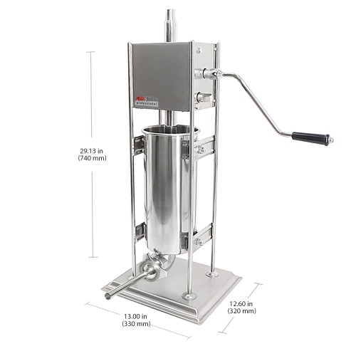 Poussoir à saucisses A-FV05S | Commande manuelle | 5 L | Machine à saucisses verticale