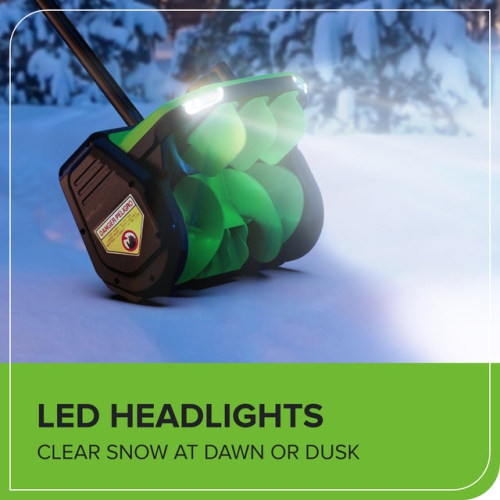 Pelle à neige sans balais de 12&nbsp;po 40&nbsp;V de Greenworks avec ailettes directionnelles, batterie et chargeur non inclus