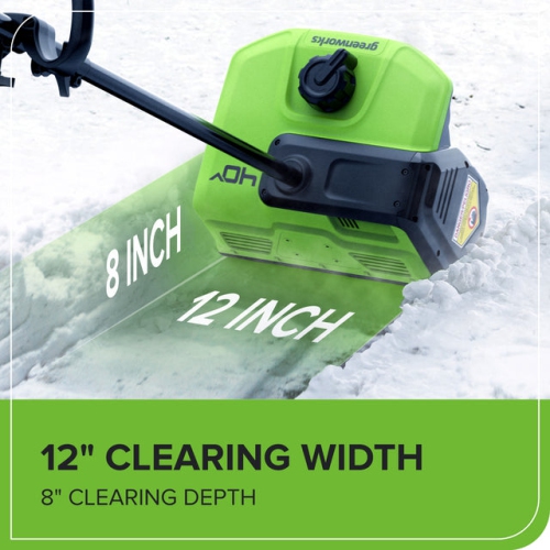 Pelle à neige sans balais 40&nbsp;V de 12&nbsp;po de Greenworks avec batterie 4,0&nbsp;Ah et chargeur inclus