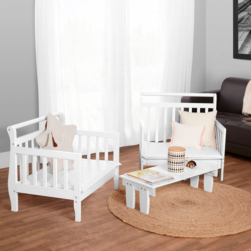 Lit d'enfant transformable 3-en-1 Emma de Dream On Me - Jeune enfant - Blanc