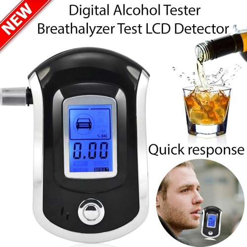 Testeur d'alcool, testeur d'alcool LCD avec 5 porte-cigarettes, analyseur d'alcool portatif rechargeable par USB