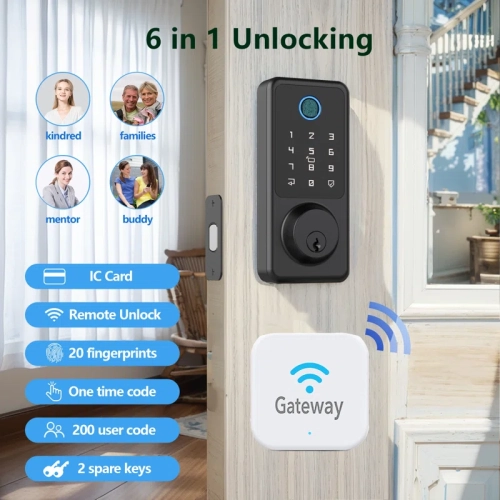 Secusly WIFI Smart Door Lock Electronic Lock with Gateway
