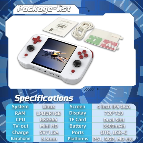 Console de jeu portative 64 Go 4 po R46S