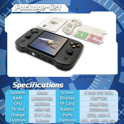 Console de jeu portative 64 Go 4 po R46S