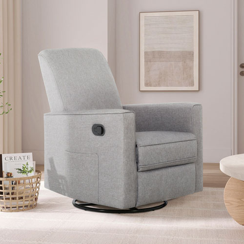 Image 1 of 3.. Evolur Raleigh 360-degree Swivel Glider - Light Grey