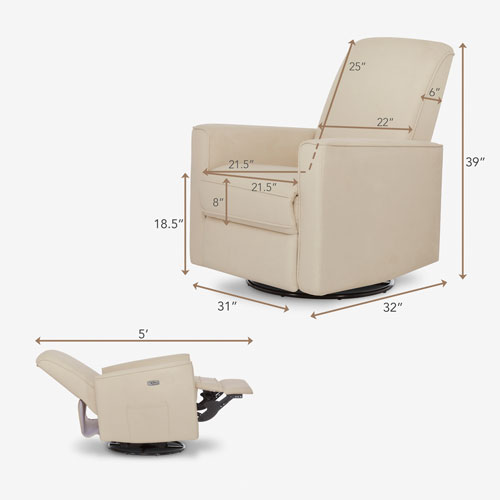 Fauteuil coulissant électrique pivotant à 275 degrés Harlow de Evolur - Coquille