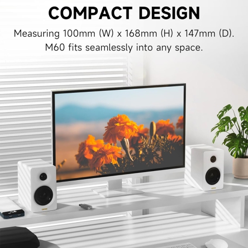 Edifier Bookshelf Speakers, 66W RMS Desktop Speakers with Stands