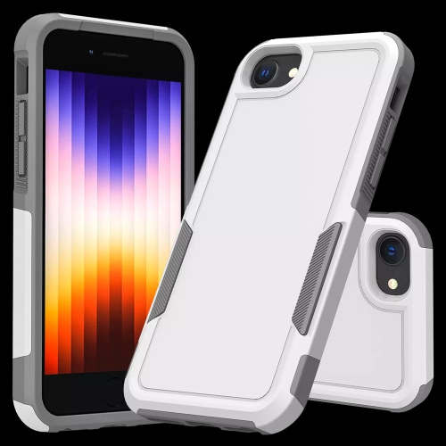 Image 1 de 6.. [CS] Étui rigide double couche robuste en caoutchouc avec pare-chocs pour iPhone 16e, blanc