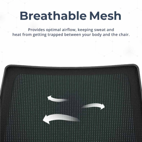 MotionGrey AeroMesh Ergonomic Office Chair-Comfy Airy Mesh Back Support with Adjustable Armrests-Black Desk Computer Chairs Perfect for Home Gaming