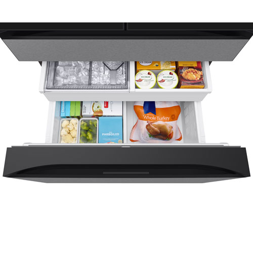 Samsung 36" 28.6 Cu. Ft. French Door Refrigerator w/ Water Dispenser & 9" AI Home Screen (RF90F29BECRAA) - SS