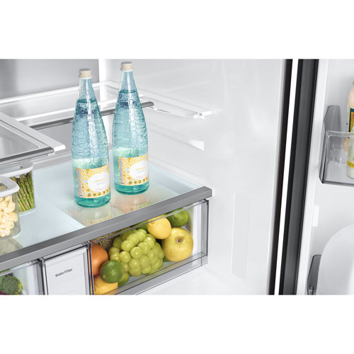 Samsung 36" 28.6 Cu. Ft. French Door Refrigerator w/ Water Dispenser & 9" AI Home Screen (RF90F29BECRAA) - SS