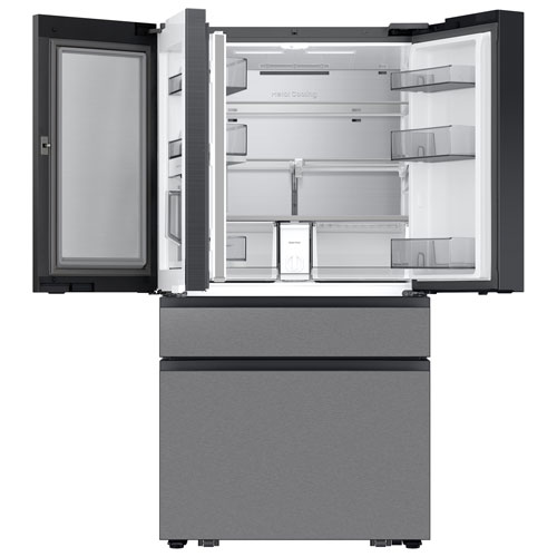 Samsung 36" 28.6 Cu. Ft. French Door Refrigerator w/ Water Dispenser & 9" AI Home Screen (RF90F29BECRAA) - SS