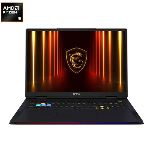 Portable de jeu de 18 po Raider 18 HX de MSI - Noir minuit (Ryzen 9 9955HX3D d'AMD/RAM 64 Go/SSD 2 To/GeForce RTX 5080)