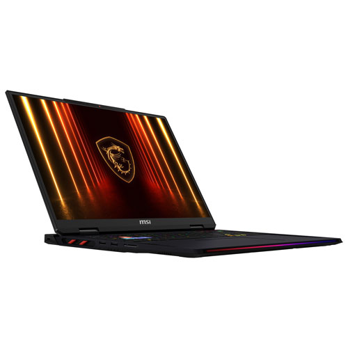 Portable de jeu de 18 po Raider 18 HX de MSI - Noir minuit (Ryzen 9 9955HX3D d'AMD/RAM 64 Go/SSD 2 To/GeForce RTX 5080)